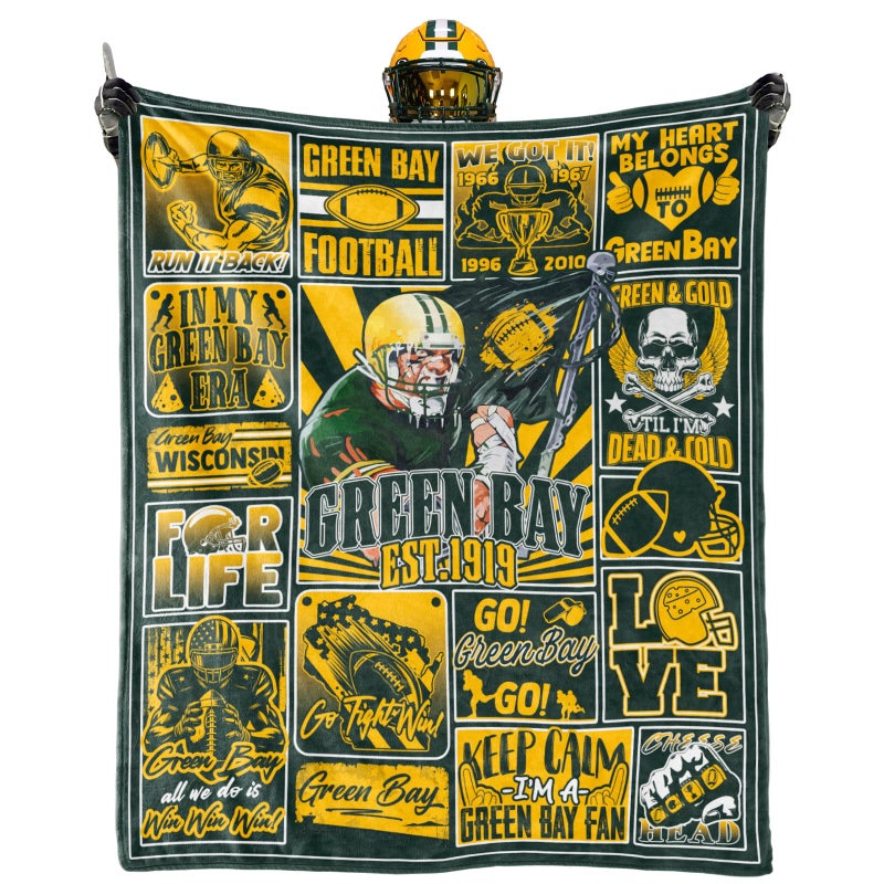 BTHRRW Football Blanket Fan Gifts for Men Women Sport Throw Blanket Football Style Merch Gear 60x50 Cozy Sofa Bed