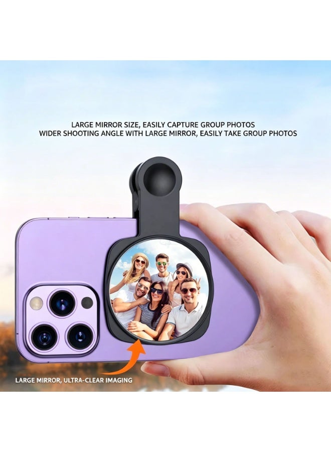 Clip-On Rear Camera Selfie Mirror, Universal Phone Vlog , Live Streaming, Group Photo Reflector ，Precise Framing and Improved Composition, Essential Travel Phone Accessory - Image 3