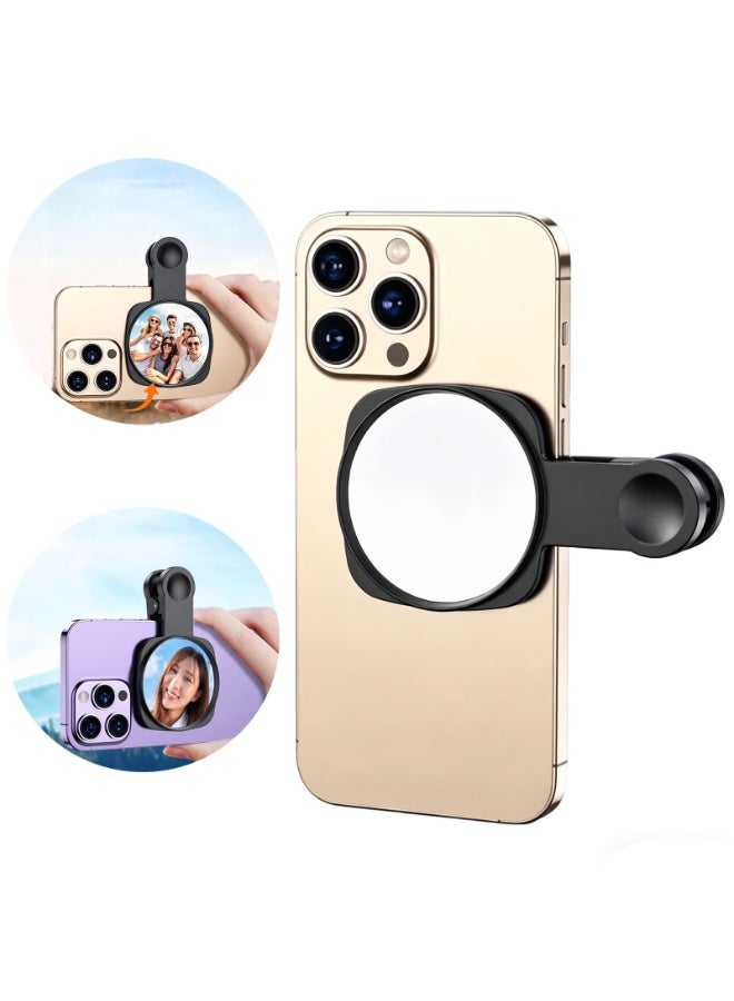 Clip-On Rear Camera Selfie Mirror, Universal Phone Vlog , Live Streaming, Group Photo Reflector ，Precise Framing and Improved Composition, Essential Travel Phone Accessory - Image 1