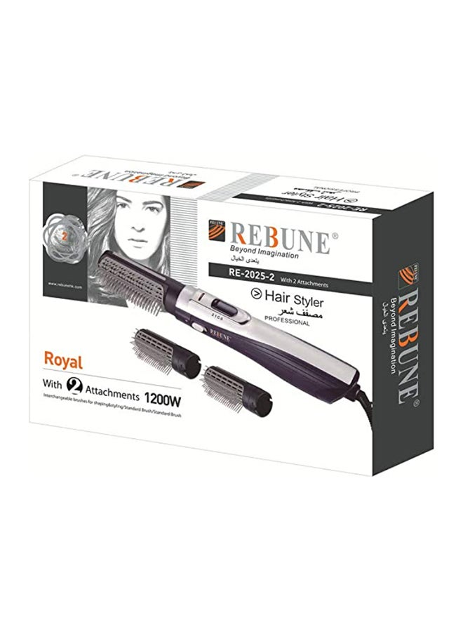 REBUNE 2-Piece Electric Hair Dryer Black/Grey/Blue - Image 1