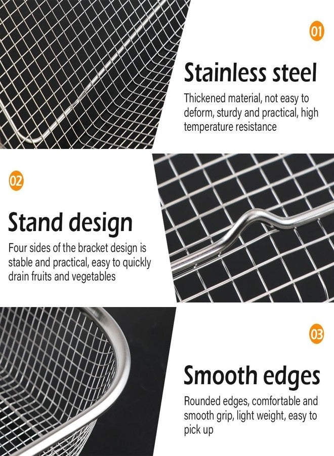 PRAMANTA Fine Mesh Stainless Steel Basket – Pasta, Noodles, Vegetables, Fruit Washing Kitchen Organizer Sink Colander (1Pcs) - Image 3