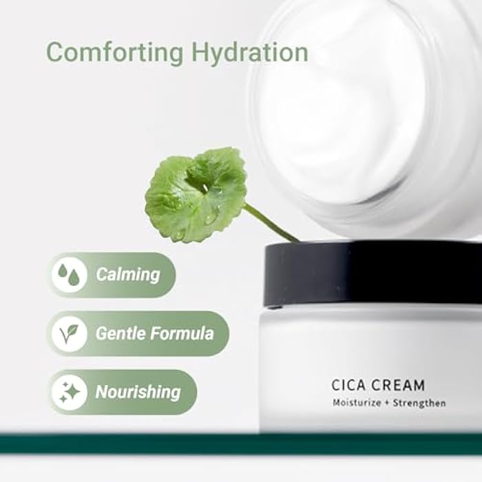 Meebak Cica Cream | Daily Moisturizer for Soothing, Repairing, & Firming with Niacinamide, Peptides, & Retinol | Deep Hydration for Glass Skin | Korean Skin Care - Image 2