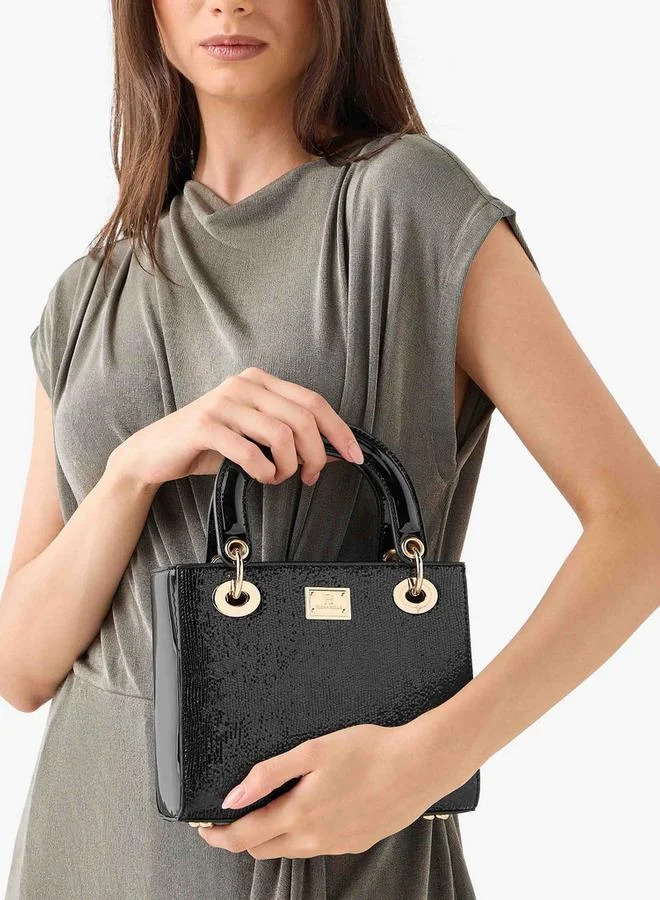 Flora Bella By Shoexpress Textured Tote Bag with Double Handles and Detachable Shoulder Strap