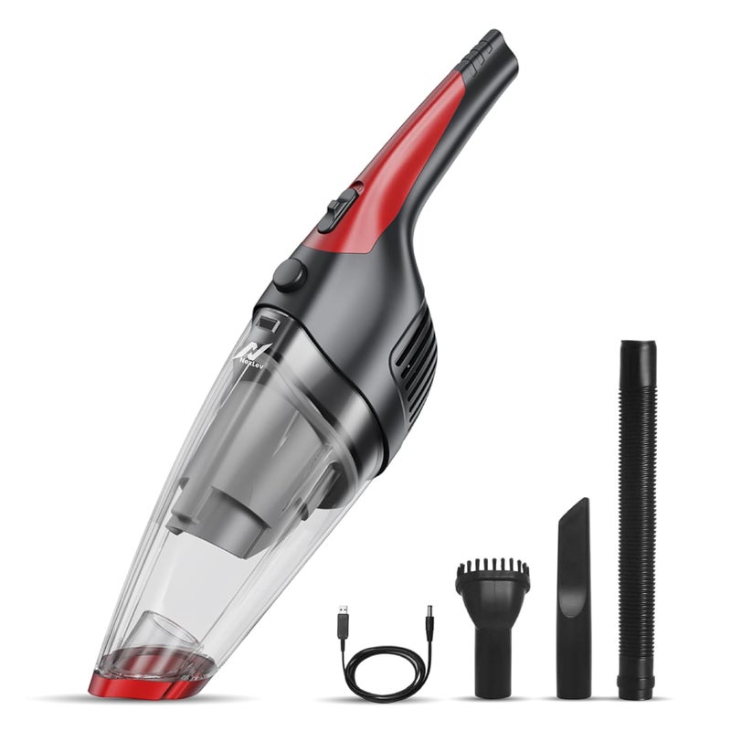 nexlev مكنسة كهربائية لاسلكية رطبة وجافة | للاستخدام في المنزل والسيارة والمكتب | 3 ملحقات | فلتر HEPA لالتقاط الغبار | بطارية 4000 مللي أمبير | تنظيف سريع للمكتب، أو انسكاب القهوة أو الشاي أو الماء | مدمجة وقابلة للحمل | VC-05 - Image 1