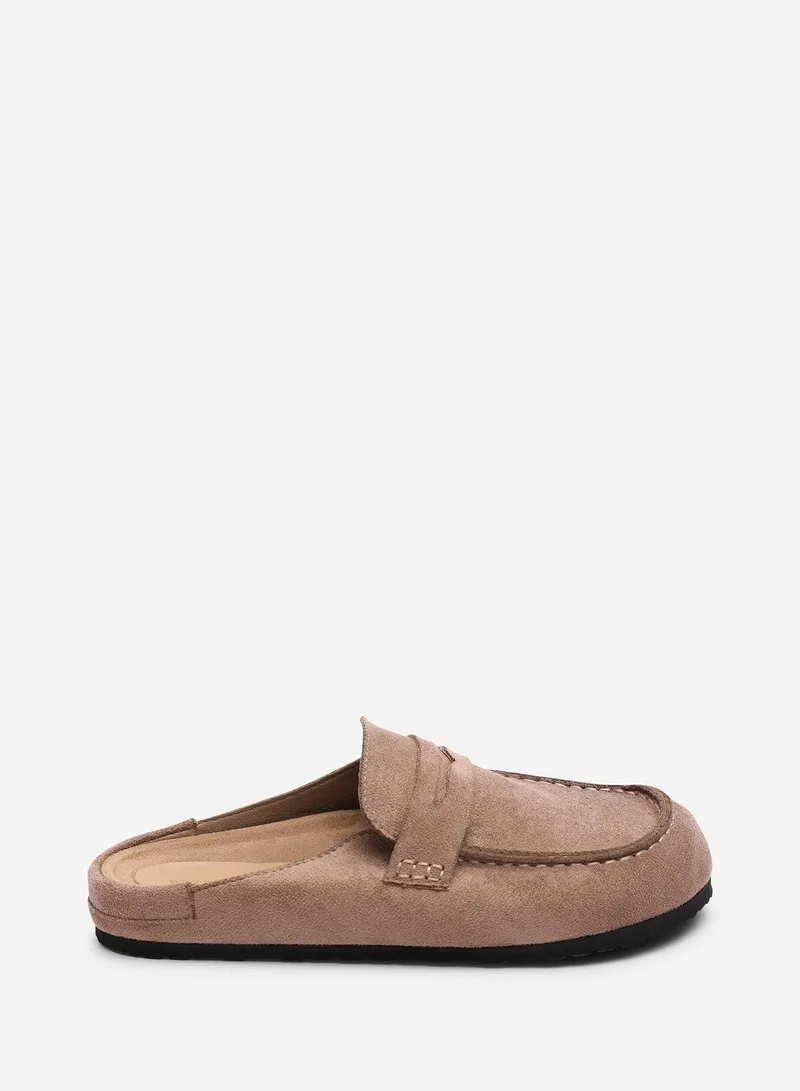 Where's That From Honeybee Camel Low Back Slip on Mule
