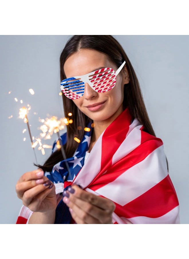 Super Z Outlet American Flag USA Patriotic Design Plastic Shutter Glasses Shades Sunglasses Eyewear for Party Props, Decoration (12 Pairs)  - Image 3