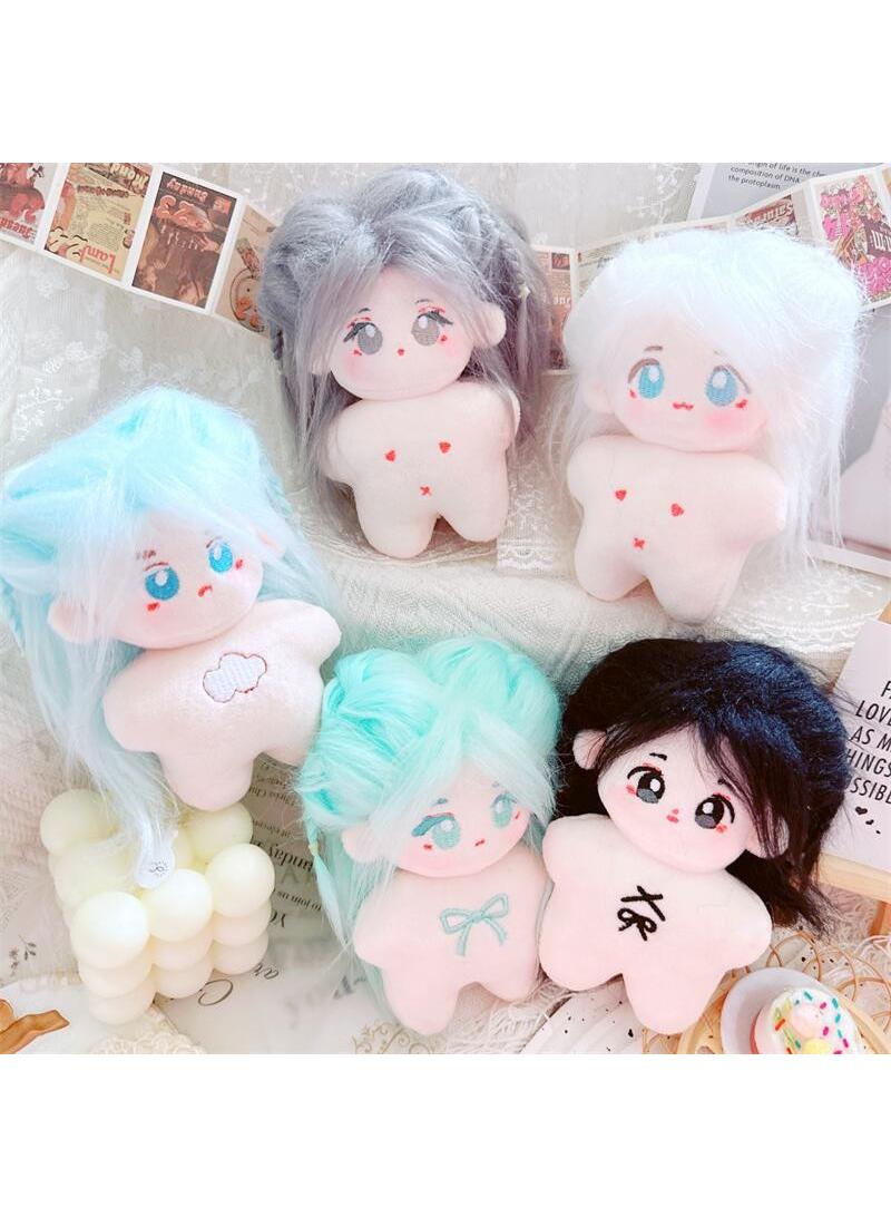 Cute Cotton Doll Star Body Mini Doll Figure Plush Toy For Kids Gifts White Hair - B 10Cm