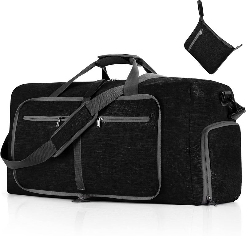 Vomgomfom Travel Duffle Bag for Men, 65L Foldable Travel Duffel Bag with Shoes Compartment Overnight Bag for Men Women Waterproof & Tear Resistant - Image 1