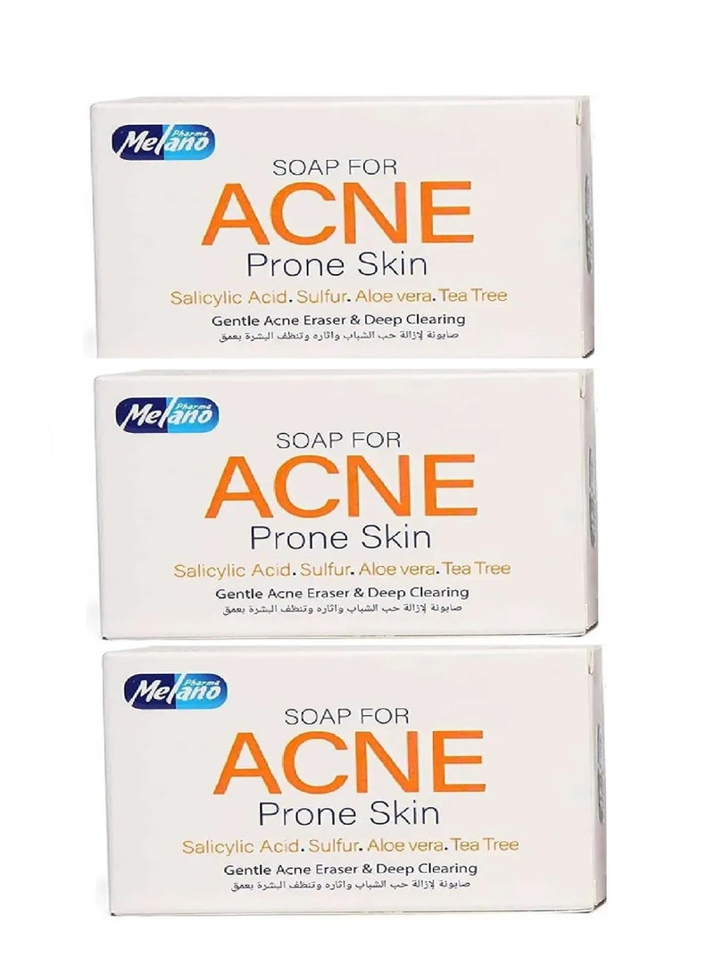 Melano Pharma 3 Pieces of Soap For Acne Prone Skin 3X100 g