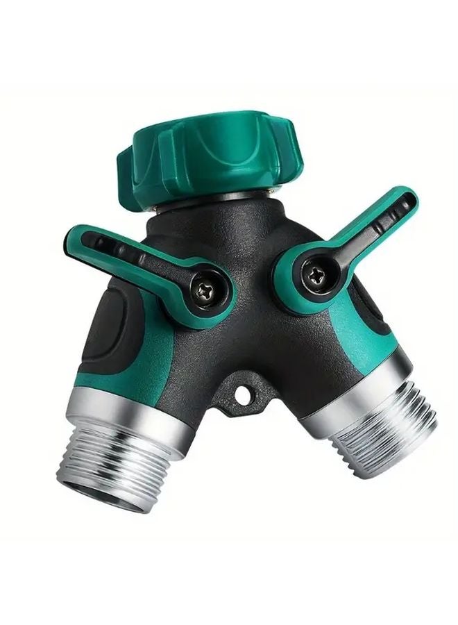 1 قطعة مقسم خرطوم على شكل Y ثقيل المقاوم، موصل ثنائي الاتجاه، مقاوم للتسرب، من سبيكة الزنك، لغسيل الحديقة والسيارة - Image 4