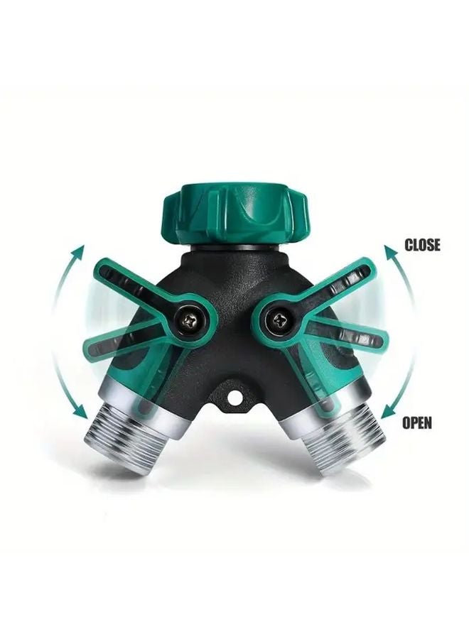 1 قطعة مقسم خرطوم على شكل Y ثقيل المقاوم، موصل ثنائي الاتجاه، مقاوم للتسرب، من سبيكة الزنك، لغسيل الحديقة والسيارة - Image 3