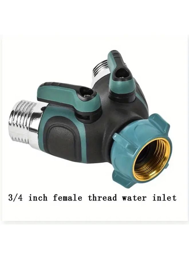 1 قطعة مقسم خرطوم على شكل Y ثقيل المقاوم، موصل ثنائي الاتجاه، مقاوم للتسرب، من سبيكة الزنك، لغسيل الحديقة والسيارة - Image 2