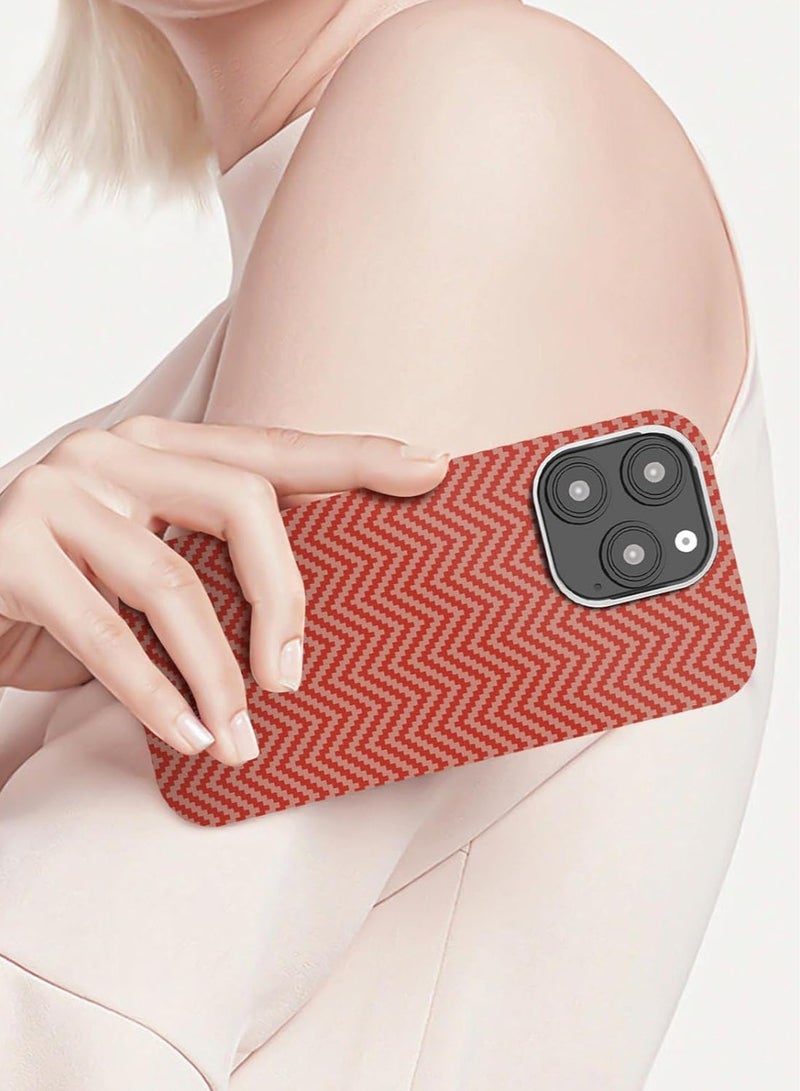 MONOCARBON Real Aramid Fiber MagSafe iPhone 16 Pro MAX Case Cover [ULTRA SLIM] Lightweight Anti-Scratch - Matte Orange Gold - Image 3