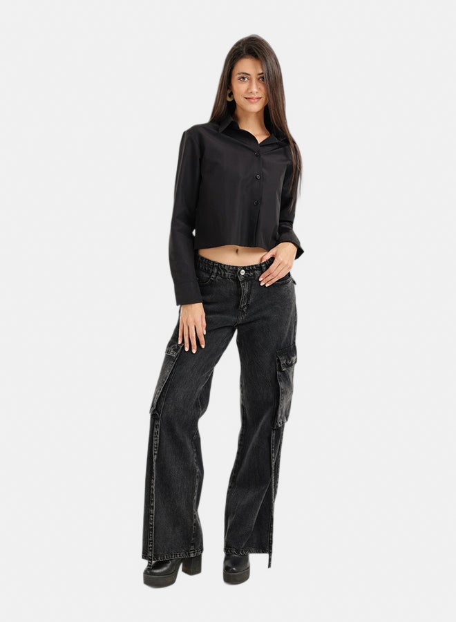 Carina Cropped Button-Up Shirt - Image 5