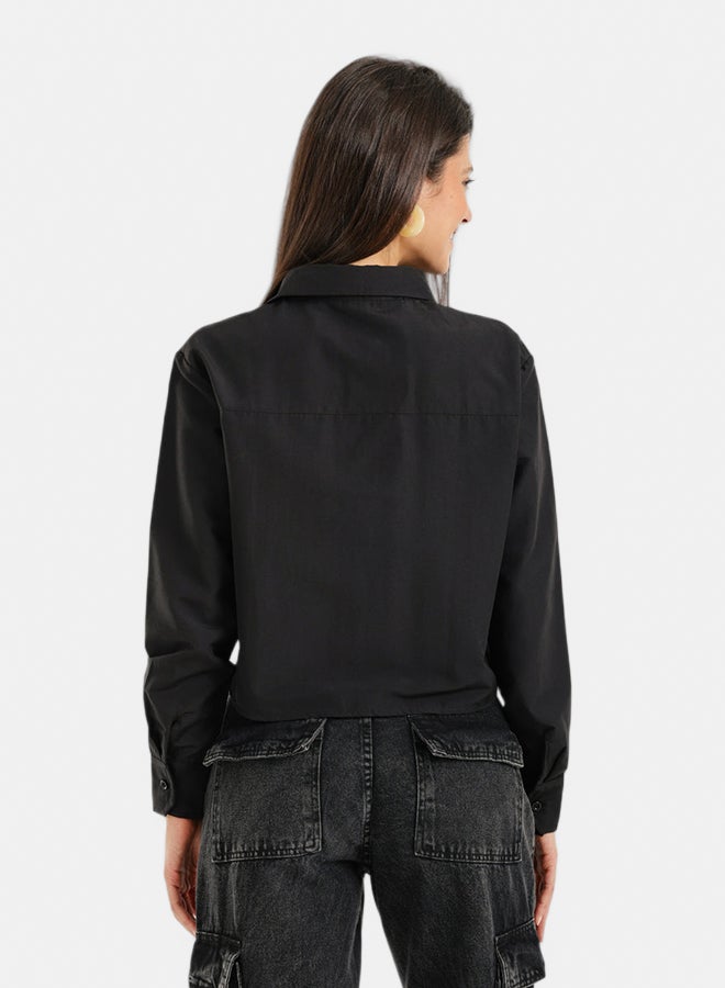 Carina Cropped Button-Up Shirt - Image 3