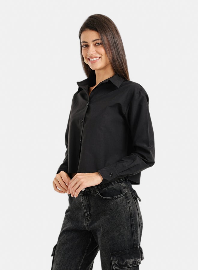Carina Cropped Button-Up Shirt - Image 2