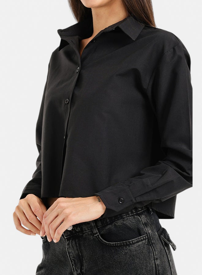 Carina Cropped Button-Up Shirt - Image 4