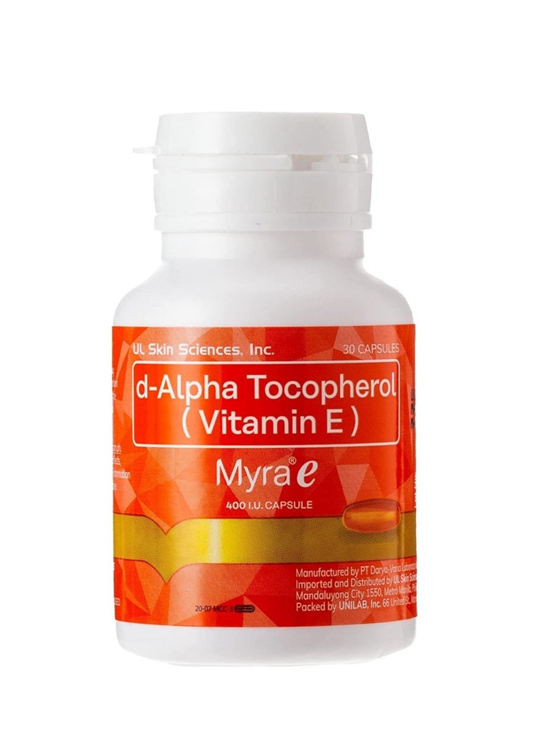 Myra E d-Alpha Tocopherol Vitamin E Myra e 400 I.U.30CAPSULE