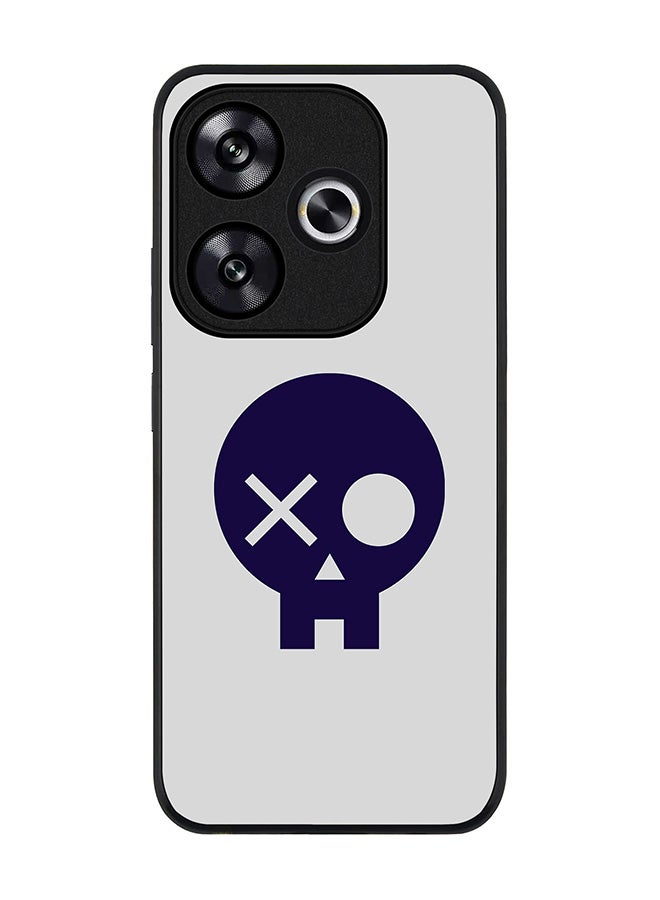 Stylizedd Rugged Black edge case for Xiaomi Poco F6 / Xiaomi Redmi Turbo 3, Slim fit Soft Case Flexible Anti Drop TPU Gel Thin Cover -  Skull Patch - Image 1