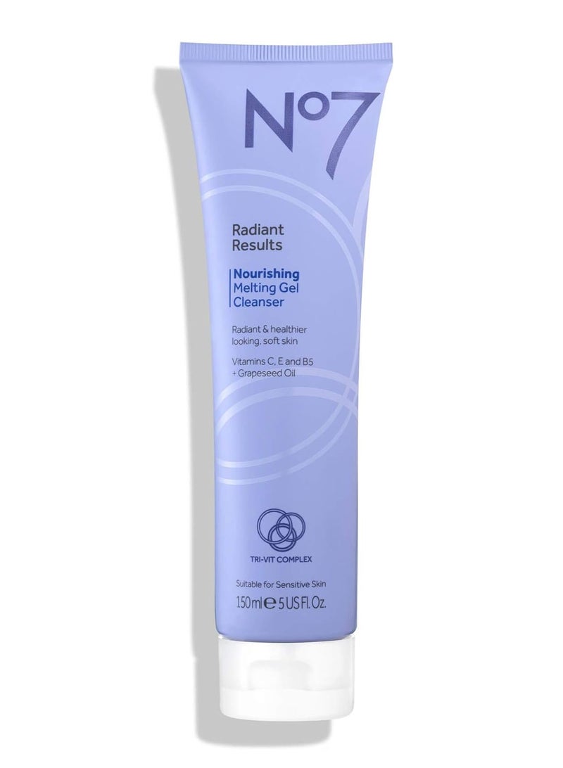 Boots No.7 No7 Radiant Results Nourishing Melting Gel Cleanser - 150ml - Image 1
