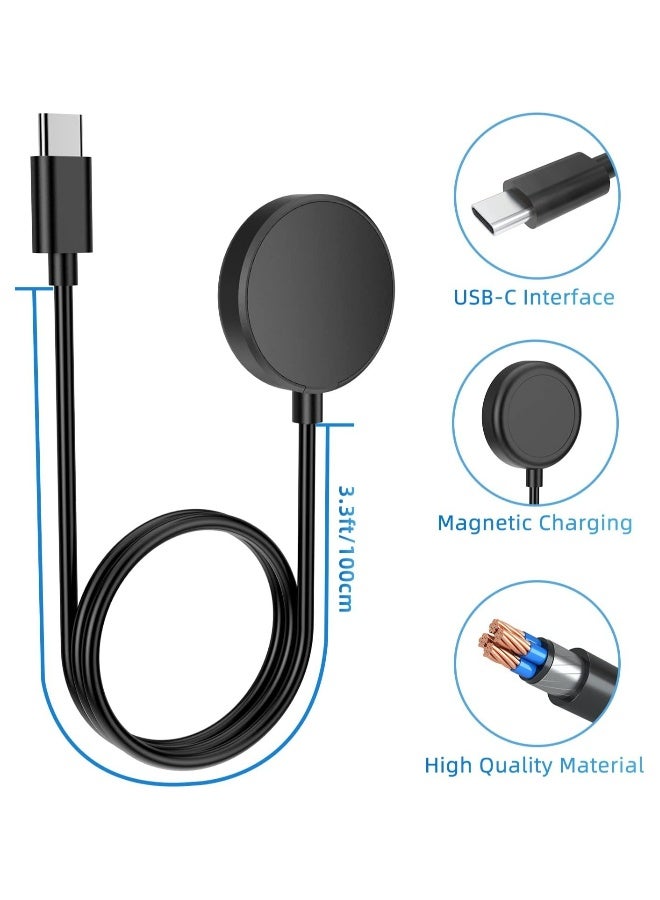 Topleo Magnetic Charger for Samsung Galaxy Watch 6/Watch 6 Classic,Watch 5/Watch 5 Pro,Watch 4/Watch 4 Classic,Watch 3/Active 1/Active 2,100cm Type C Charging Cable Stand Dock Accessories  - Image 3
