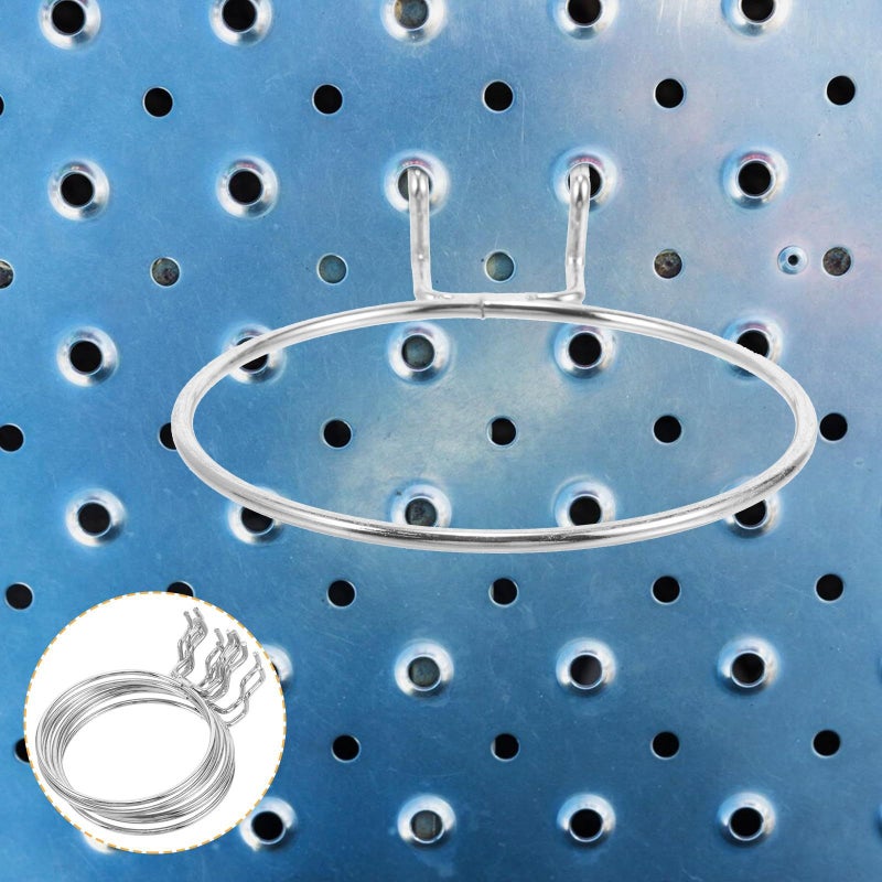 6pcs Heavy Duty Iron Pegboard Hooks 63mm Inner Diameter Double Wire Design for Workshop Garage Tool Organization - Image 5