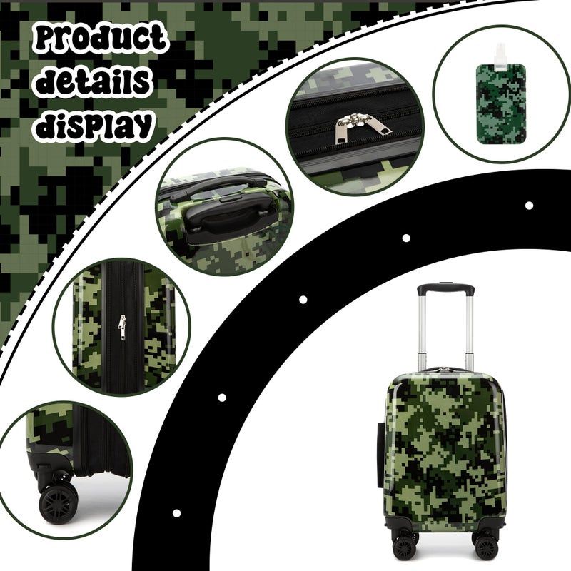 Esteemly Kid's Luggage Set 2 Piece Suitcase Set 16" Hardside Luggage with Spinner Wheels Girls Carry on Toddler Travel Rolling Suitcase with Neck Pillow Airline Approved - Image 3