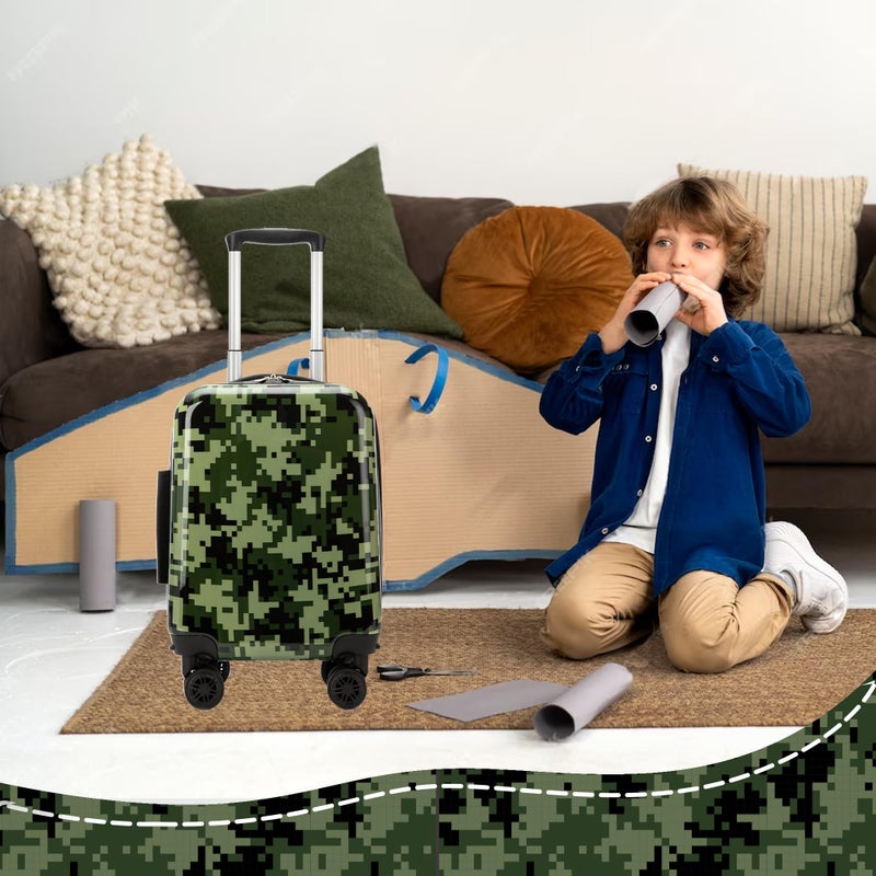 Esteemly Kid's Luggage Set 2 Piece Suitcase Set 16" Hardside Luggage with Spinner Wheels Girls Carry on Toddler Travel Rolling Suitcase with Neck Pillow Airline Approved - Image 5