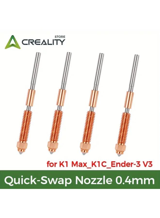4 قطع 0.4 مم فوهة عالية التدفق ترقية التبديل السريع لـ Creality K1 Max K1C Ender 3 V3 - Image 1