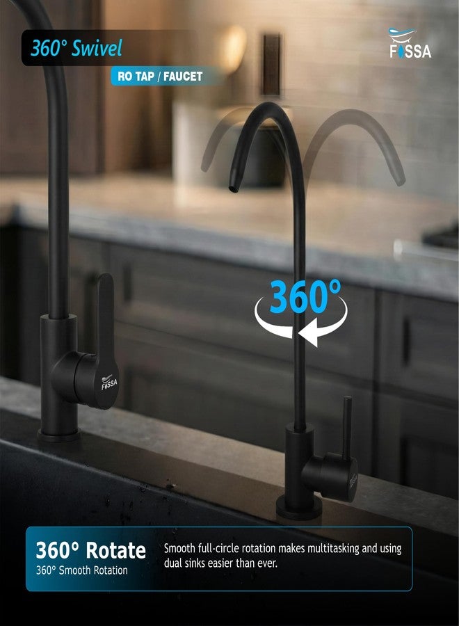 Fossa 360° Rotatable RO Tap for Kitchen Sink | 100% Lead-Free 304 Stainless Steel Drinking Water Faucet | Brushed Nickel | Smooth Rotation Filter Tap for Healthy Drinking Water Black (Matte Finish) - Image 3