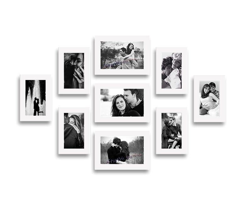 Stuthi Arts Wood MDF Photo Frame With Glass (9 Photos) Wall Mount, Rectangular, 5 x 7 inches (3 pieces), 4 x 6 inches(6 pieces) (White) - Image 5