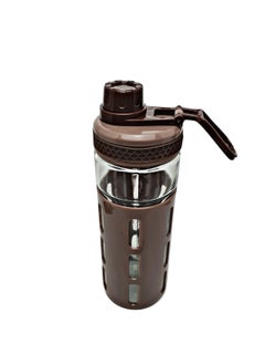 Glass Water Bottle With Protective Plastic Reusable Water Drinking Glass Bottle Leak Proof For Sport School Gym Office