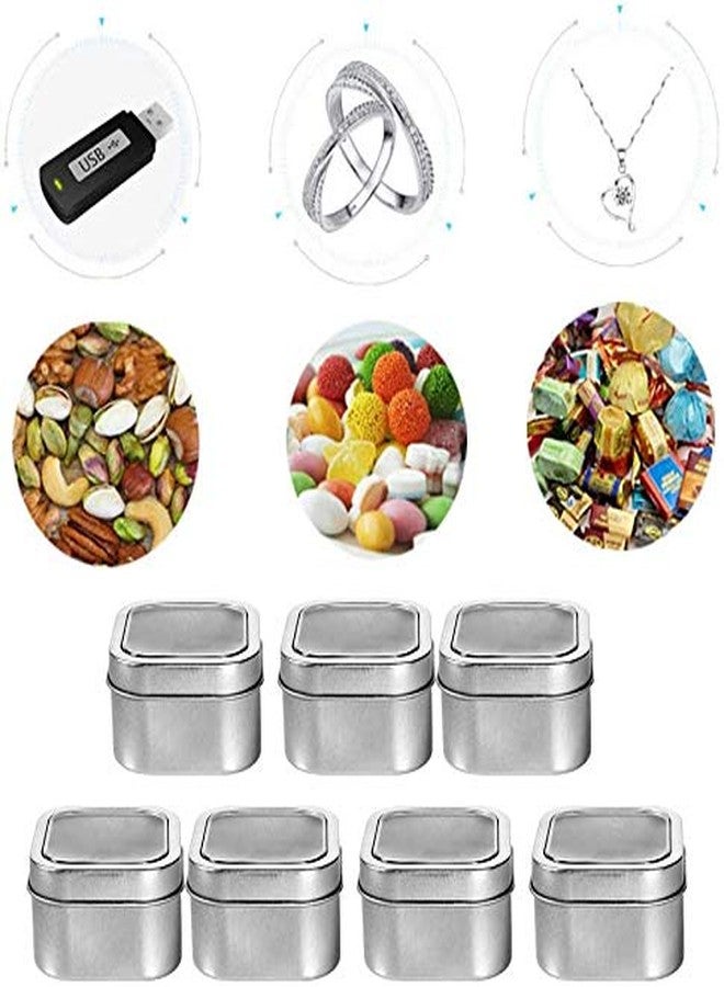 KisSealed Square Metal Tins with Window Lids,15-Pack Empty Square Silver Tins for Candle Making, Candies, Gifts & Treasures (8 OZ) - Image 5