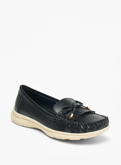 Le Confort Womens Perforated Loafers With Bow Detail