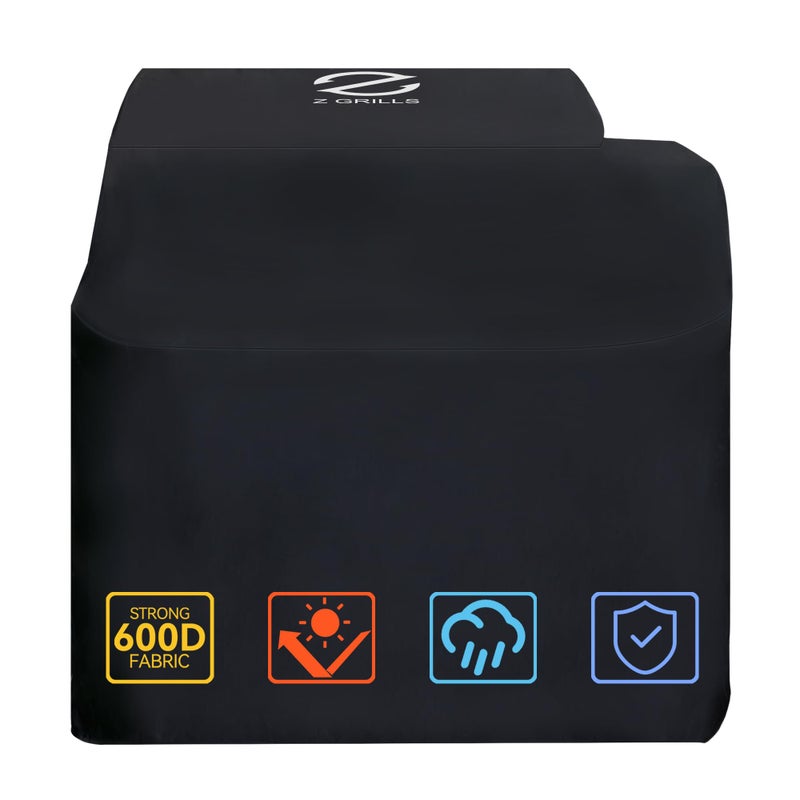 Z Grills Pellet Grill Cover 43 Inch | Official Genuine | Upgraded 600D Polyester Fabric, Heavy Duty, Waterproof, Weather Resistant Full Length Grill Cover for 7052B Pellet Smoker - Image 1