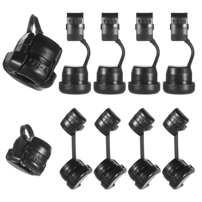 Trinkrittey 10pcs 6N-4 & 4N-4 Round Strain Relief Cord Connector Blcak Electric Cable Protector Buckle Clip Insulating Cable Bush Grommet for Electrified Railways Power Network Wire Home Wire Cover Management - Image 1