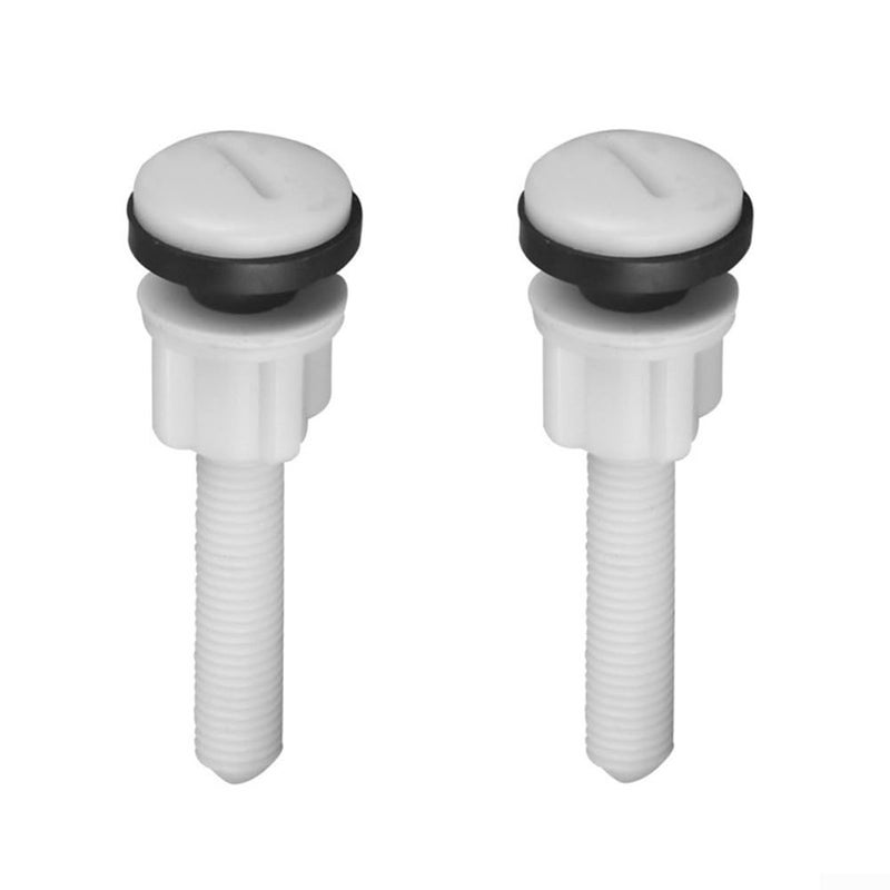 Plastic Toilet Seat Hinge Bolts 80mm Long 10mm Diameter with Washers 2 Pack for Repair - Image 1
