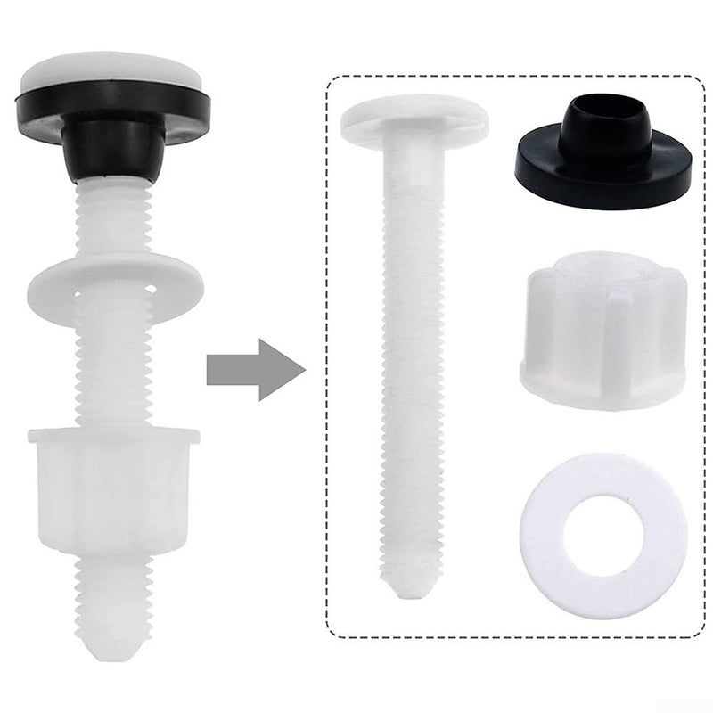 Plastic Toilet Seat Hinge Bolts 80mm Long 10mm Diameter with Washers 2 Pack for Repair - Image 4