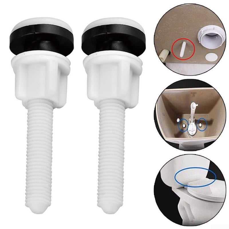 Plastic Toilet Seat Hinge Bolts 80mm Long 10mm Diameter with Washers 2 Pack for Repair - Image 2