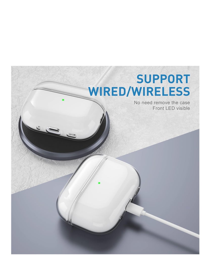Generic - Case with Cable for AirPods Pro  | Durable Cover with Detachable Lanyard | Suitable for Wired & Wireless Charging | Clear TPU Case Cover + Polyester Strap (Transparent) - Image 1