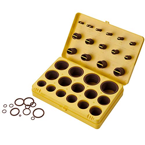 BUSY-CORNER 382 Pieces FKM O Ring Kit, Fluorocarbon 75A, 30 Inch Sizes, Chemical Resistant and Oil Resistance O-Rings for Various Chemicals, Hydraulic, Cylinders, Plumbing (Yellow Box, Brown Orings) - Image 3