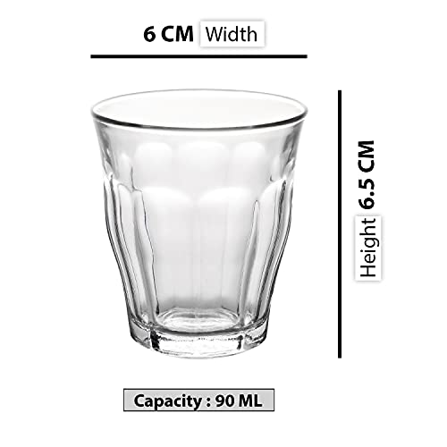 Duralex Picardie Clear Tumbler 90 ML 6 Pcs (1023AB/6) - Image 4