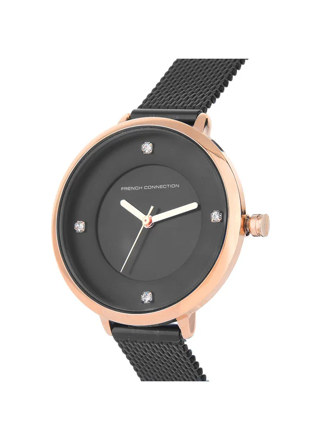 فرنش كونكشن French Connection Women's Analog Watch Black Strap