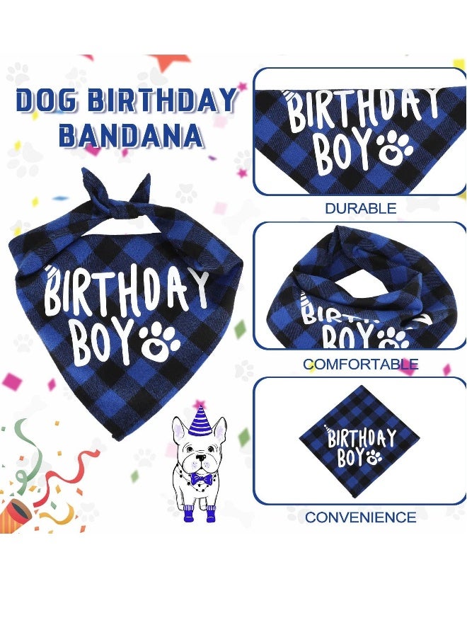 Pet Dog Birthday Party Supplies, Party Decorations Including Cake Inserts, Triangle Scarves, Clothes, Shirts, Cute Dog Birthday Hats, Bow Ties and Ties for Puppy Birthday Party Costumes (Blue)  - Image 3