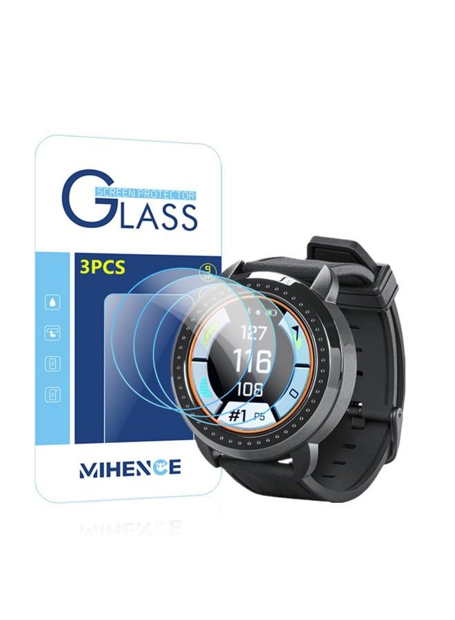 MIHENCE Compatible for Bushnell ION Elite Watch Screen Protector, 9H Anti-Scratch Tempered Glass Protective Film for iON Elite Black Golf GPS Watch [ 3PCS ] - Image 1