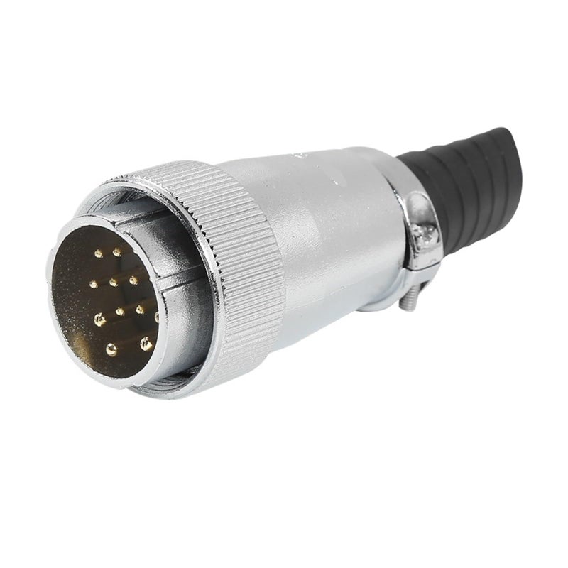 WS32 13 Core Male Aviation Plug Connector Silver Color - Image 2