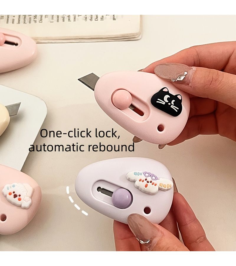 Mini Box Cutter Knife Light Purple Bottom Purple Sunglasses Dog For Students Home Use - Image 1