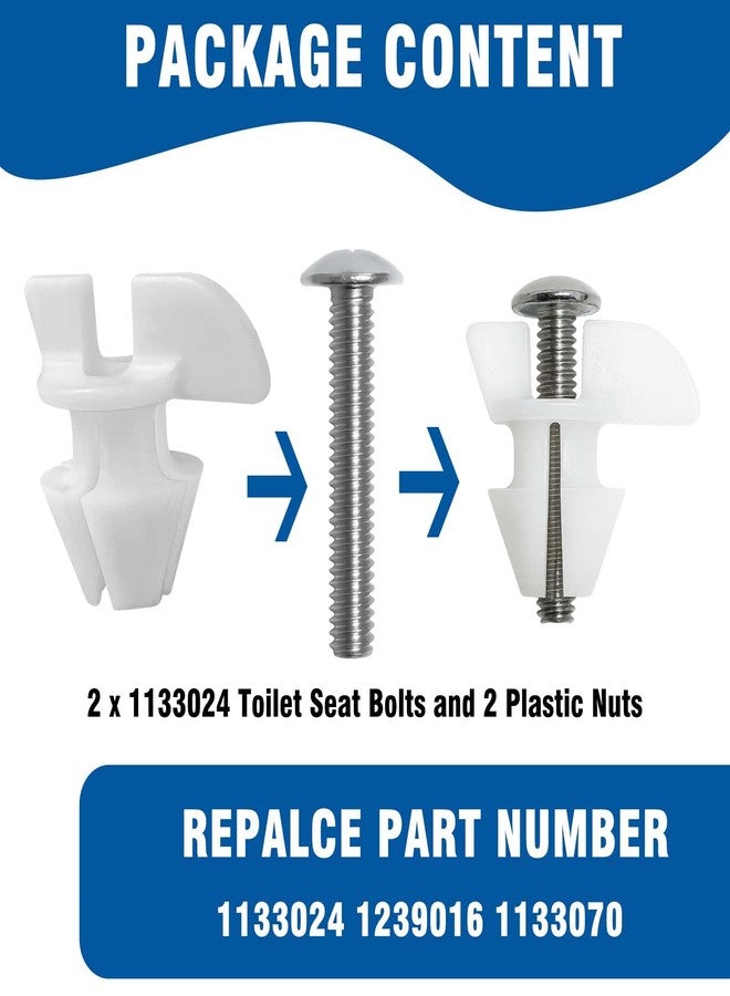 YZSGW 1133024 Toilet Seat Bolts Hardware Kit Compatible with Kohler Toilet Seats Parts 1239016, 1133070 - Image 2