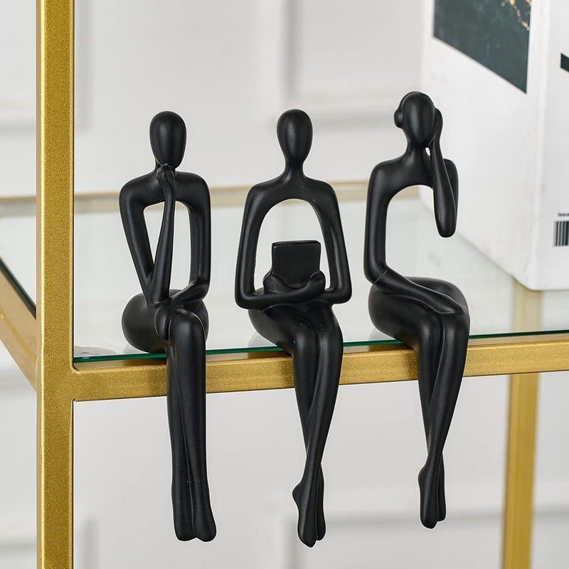 XINXUAN Daily universal pick Black Abstract Resin Sculpture Ornament Art Figurine Modern Home Decor Accents for Office, Bookshelf, TV Stand, Table, Living Room (SHBA3127005) All region coverage - Image 5