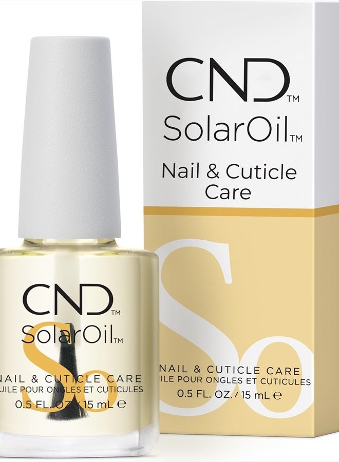 CND زيت كيوتيكل سولار أويل، مزيج طبيعي من زيت الجوجوبا، فيتامين E، زيت نخالة الأرز وزيت اللوز الحلو، يرطب ويغذي البشرة، عبوة 1، 0.5 أونصة. - Image 1